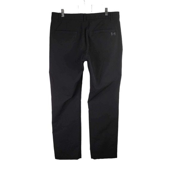 Under Armour UA Golf Pants Men's Straight Leg Chino Black Size 36x32 Performance - Picture 3 of 9